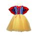 wybzd Princess Fancy Snow White Dress up for Girls Halloween Cosplay Dress+Mantle+Headband Outfits Blue 3-4 Years