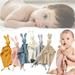 6PCS Soft Plush Baby Bib Rabbit Bear Doll Teether Comforter Nursing Blanket Kids Toys