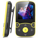 AGPTEK MP3 Player with Clip Bluetooth 5.0 A65X 32GB Yellow