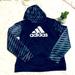 Adidas Shirts & Tops | Adidas Large Zig Zag Dri Fit Active Sports Hooded Sweatshirt Big Logo 14/16 | Color: Black/Gray | Size: Lb