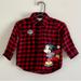 Disney Shirts & Tops | Disney Baby Mickey Mouse Buffalo Plaid Flannel Shirt | Color: Black/Red | Size: 6mb