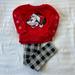 Disney Matching Sets | Disney Minnie Mouse Christmas Top And Pants Size 4t | Color: Red | Size: 4tg
