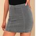 Free People Skirts | Free People Modern Femme Washed Grey Denim Mini Skirt 12 | Color: Gray | Size: 12