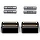 Shaver Replacement Foil and Cutters compatible with BaByliss Barberology Double FXFS2G Metal shaver foil replacement (2PCS Black)