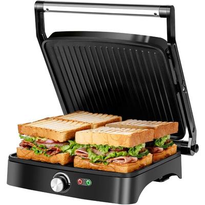 Aigostar - Kontaktgrill / Sandwichmaker / Panini Grill 3 in 1, Antihaftbeschichtete Platten, 1800 Image