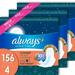 Always Ultra Thin Overnight Pads Winged Unscented Size 4 156 Ct