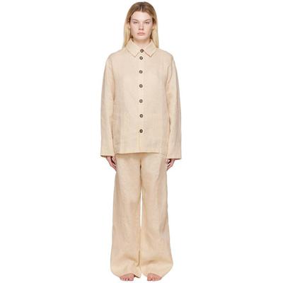 Linen Pyjama Set - Natural - Sle...