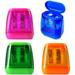 Pencil Sharpener Manual Pencil Sharpeners 4PCS Colorful Compact Dual Holes Pencil Sharpeners with Lid Colored Pencil Sharpener for Kids & Adults Portable Pencil Sharpener for Travel School Office