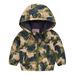 B91xZ Baby Clothes For Girls Toddler Kids Baby Boys Girls Cartoon Dinosaur Rainbow Camouflage Zip Windproof Jacket Hooded Trench 5t Winter Coat Girls Camouflage 4-5 Years