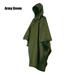 High Quanlity Outdoor Camping Tent Mat 3 in 1 Raincoat Backpack Rain Cover Rainning Coat Hood Hiking Cycling Poncho ARMY GREEN
