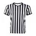 Baywell Men s Official Black & White Stripe Referee Shirt Zipper Collared V-Neck Short Sleeve Umpire Jersey Costume Pro Ref Uniform for Soccer Basketball Football Black White S-3XL
