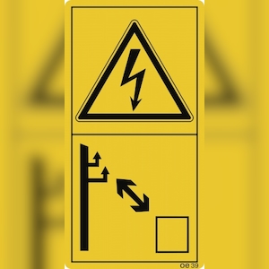 Ausreichenden Abstand zu elektrischen ..., Folie, 35x68 mm, 10 Stück/Bogen Image
