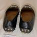 Coach Shoes | Coach Black Grain Leather Ballet Flats With Rubber Dot Soles With Silver Emblem | Color: Black | Size: 8.5