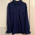 J. Crew Jackets & Coats | J. Crew Knit Goods New York Button Up Long Sleeve Shirt Jacket Dark Blue Color | Color: Blue | Size: L