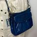 Coach Bags | Coach Poppy Small Blue Leather Crossbody Bag | Color: Blue | Size: 8.5” X 6”