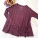 Free People Tops | Free People Aubergine Purple Wide Skirt Flowing Long Sleeve Thermal Shirt | Color: Purple | Size: Xs