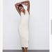 Zara Dresses | Brand New With Tags Zara Knit Midi Sleeveless Dress. Size Small | Color: Cream | Size: S