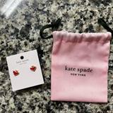 Kate Spade Jewelry | Kate Spade Red And Gold Spade Earrings | Color: Gold/Red | Size: Os