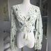 Free People Tops | Free People La Rose Embroidered Blouse | Color: Green/Yellow | Size: Xs