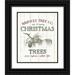 Wild Apple Portfolio 12x14 Black Ornate Wood Framed with Double Matting Museum Art Print Titled - Christmas Tree Farm Sign