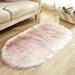 Rosnek Faux Fur Rug Fluffy Shaggy Area Rug Ultra Soft Sheepskin Oval Carpet Throw Rugs for Bedroom Kids Room Living Room