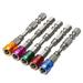 5PCS 65mm Anti-Slip Electric Magnetic Nut Driver Set 1/4 Inch Hex Shank S2 PH2 Magnetic Phillips Cross Screw Screwdriver Bits Set Electric Power Driver Bit Set Gift for Machinist