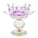 Crystal Glass Lotus Tealight Holder Candlestick Candlestick Candlestick Decoration - A