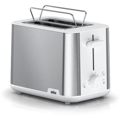Braun Toaster "PurShine HT 1510 WH", 2 kurze Schlitze, 900 W weiß Haushaltsgeräte