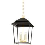 Hudson Valley Natick 18" Wide Aged Brass 4 Light Lantern