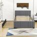 Latitude Run® Full Size Platform Bed w/ Trundle & Headboard Wood & /Upholstered/Linen in Brown/Gray | 41 H x 56.3 W x 80.7 D in | Wayfair