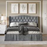 Glam Velvet Crystal Button Tufted Upholstered Platform Bed, Twin in Light Grey - CasePiece USA C8360TPL-LGY-VV