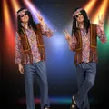 Costumes Hippie rétro pour adultes Halloween 60s 70s pour hommes jeu de rôle fête Disco