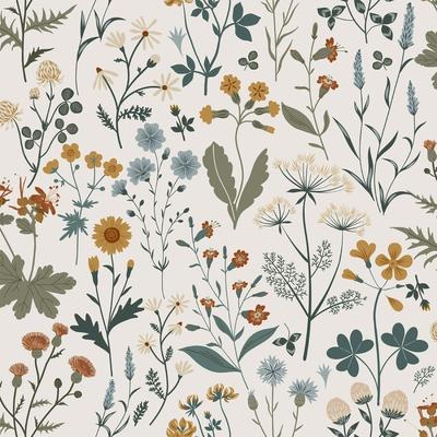 ESTA Home Fiore Blue Wildflowers Wallpaper