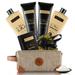 Yard House Mens Bath and Body Gift Set - Musk and Blonde Woods Scented Luxury Spa Gifts Basket for Him in Toiletry Bag-Full Size Bubble Bath Bath Salts Body Wash Facial Scrub Lotion Shower Puff