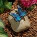 Design Toscano Papilio Ulysses Butterfly on Rock Statue