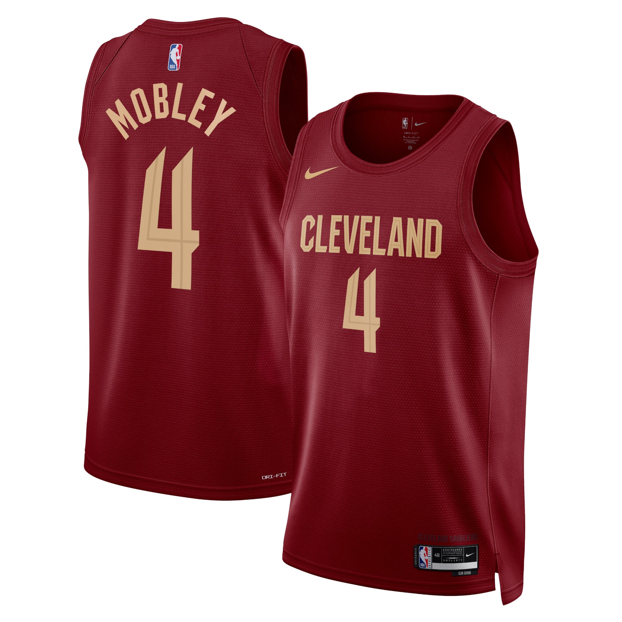 Maillot Swingman Nike Icon Edition des Cleveland Cavaliers - Marron - Evan Mobley - Unisexe - Homme Taille: 2XL
