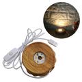 GENEMA Wooden LED Display Stand 3D Nightlight Round Base for Crystal Glass Ball for Home Decorations Birthday Gifts