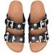 Women's Pittsburgh Steelers Mini Print Double Buckle Sandal