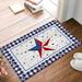 Independence Day Doormat Patriotic Star Front Door Mat Welcome Doormat- American Flags Star Retro Wooden Planks Entrance Mat Low-Profile Floor Mat for Indoor/ Apartment/ Home/ Office 18 x 30 Inch