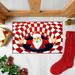 3D Christmas Illusion Carpet Santa Claus Red and White Bottomless Hole Optical Illusion Area Rug Fluffy Anti-Skid Square Floor Mat Xmas Festival Party Living Room Home DÃ©cor 50x80cm