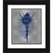 Miller Melonie 15x17 Black Ornate Wood Framed with Double Matting Museum Art Print Titled - Sea Life - Blue on Silver VI