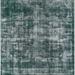 Ahgly Company Indoor Square Mid-Century Modern Blue Moss Green Oriental Area Rugs 4 Square