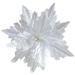 Anvazise Artificial Christmas Flower Realistic Looking Create Atmosphere Bright Color Shiny Surface Xmas Ornament Christmas Decoration Reble Glitter Christmas Faux Flower for Christmas Part White