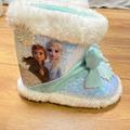 Disney Shoes | Disney Frozen Toddler Girls Blue Sequin Elsa Boot Slippers House Shoes | Color: Blue | Size: 7bb