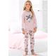 Pyjama PETITE FLEUR Gr. 122/128, grau (rosa, grau, meliert) Kinder Homewear-Sets Pyjamas