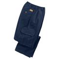 Blair Haband Men's Casual Joe® Stretch Waist Poplin Cargo Pants - Navy - 32 - Medium