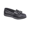 Blair Women's Dr. Max™ Leather Kiltie Tassel Loafers - Black - 7.5 - Womens