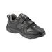 Blair Men's Dr. Max™ Leather Sneakers with Memory Foam - Black - 12