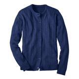 Blair Women's Haband Women’s Classic Cable Cardigan - Navy - XL - Womens