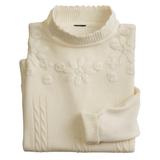 Blair Women's Haband Women’s Floral Detail Sweater - Ivory - L - Misses